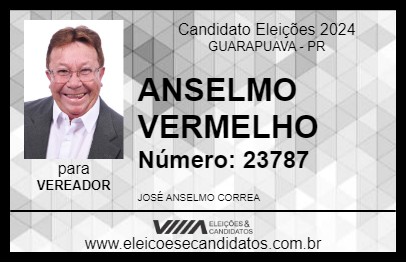 Candidato ANSELMO VERMELHO 2024 - GUARAPUAVA - Eleições