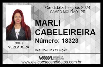 Candidato MARLI CABELEIREIRA 2024 - CAMPO MOURÃO - Eleições