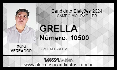 Candidato CLAUDINEI GRELLA 2024 - CAMPO MOURÃO - Eleições