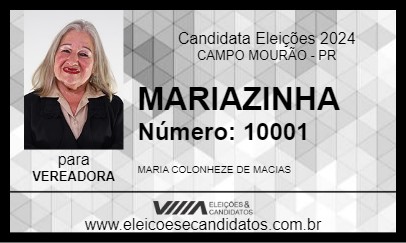 Candidato MARIAZINHA 2024 - CAMPO MOURÃO - Eleições