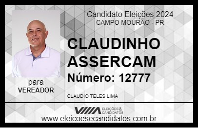 Candidato CLAUDINHO ASSERCAM 2024 - CAMPO MOURÃO - Eleições