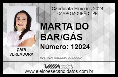 Candidato MARTA DO BAR/GÁS 2024 - CAMPO MOURÃO - Eleições