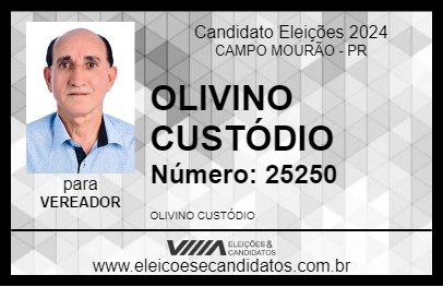 Candidato OLIVINO CUSTÓDIO 2024 - CAMPO MOURÃO - Eleições