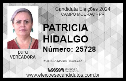 Candidato PATRICIA HIDALGO 2024 - CAMPO MOURÃO - Eleições