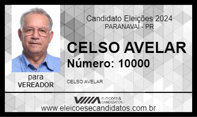 Candidato CELSO AVELAR 2024 - PARANAVAÍ - Eleições