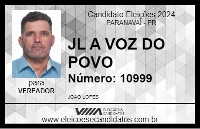 Candidato JL A VOZ DO POVO 2024 - PARANAVAÍ - Eleições