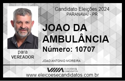 Candidato JOAO DA AMBULÂNCIA 2024 - PARANAVAÍ - Eleições