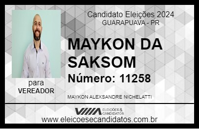 Candidato MAYKON DA SAKSOM 2024 - GUARAPUAVA - Eleições