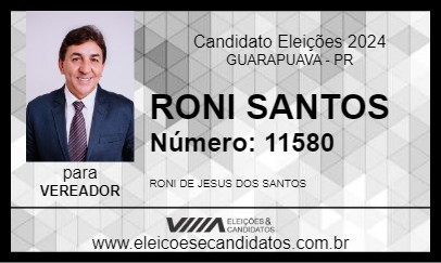 Candidato RONI SANTOS 2024 - GUARAPUAVA - Eleições