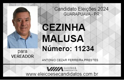 Candidato CEZINHA MALUSA 2024 - GUARAPUAVA - Eleições