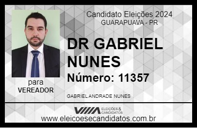 Candidato DR GABRIEL NUNES 2024 - GUARAPUAVA - Eleições