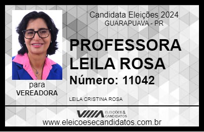 Candidato PROFESSORA LEILA ROSA 2024 - GUARAPUAVA - Eleições