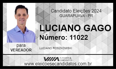 Candidato LUCIANO GAGO 2024 - GUARAPUAVA - Eleições