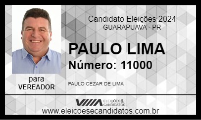 Candidato PAULO LIMA 2024 - GUARAPUAVA - Eleições