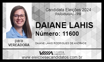 Candidato DAIANE LAHIS 2024 - PARANAVAÍ - Eleições