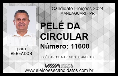 Candidato PELÉ DA CIRCULAR 2024 - MANDAGUARI - Eleições