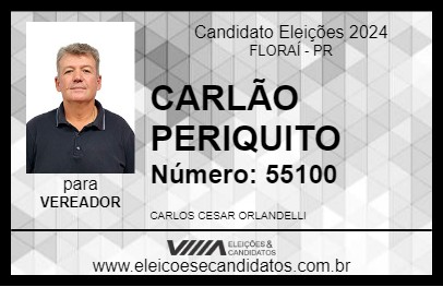 Candidato CARLÃO PERIQUITO 2024 - FLORAÍ - Eleições