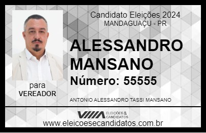 Candidato ALESSANDRO MANSANO 2024 - MANDAGUAÇU - Eleições