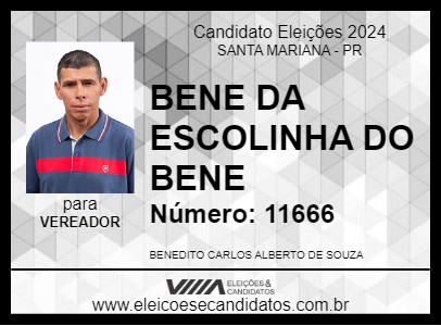 Candidato BENE DA ESCOLINHA DO BENE 2024 - SANTA MARIANA - Eleições