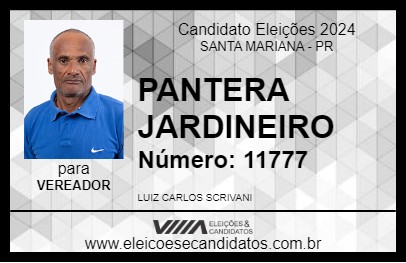 Candidato PANTERA JARDINEIRO 2024 - SANTA MARIANA - Eleições