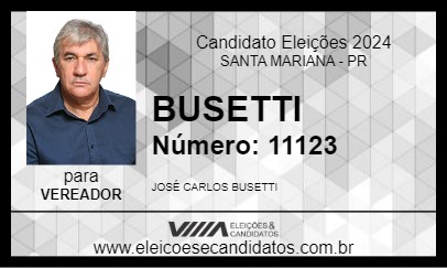 Candidato BUSETTI 2024 - SANTA MARIANA - Eleições