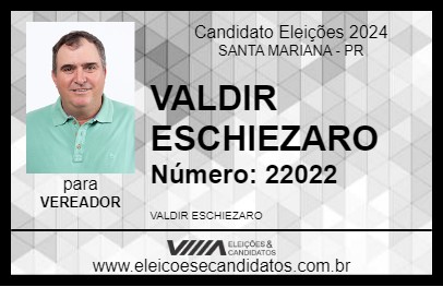 Candidato VALDIR ESCHIEZARO 2024 - SANTA MARIANA - Eleições