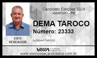 Candidato DEMA TAROCO 2024 - AMAPORÃ - Eleições