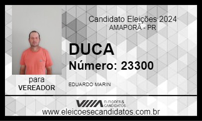 Candidato DUCA 2024 - AMAPORÃ - Eleições