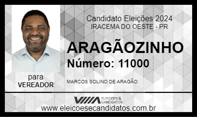 Candidato ARAGÃOZINHO 2024 - IRACEMA DO OESTE - Eleições