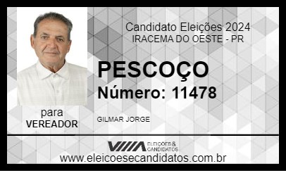 Candidato PESCOÇO 2024 - IRACEMA DO OESTE - Eleições