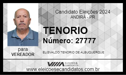 Candidato TENORIO 2024 - ANDIRÁ - Eleições