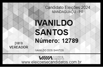 Candidato IVANILDO SANTOS 2024 - MANDAGUAÇU - Eleições