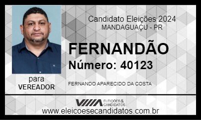 Candidato FERNANDÃO 2024 - MANDAGUAÇU - Eleições