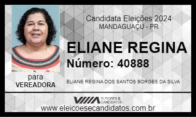 Candidato ELIANE REGINA 2024 - MANDAGUAÇU - Eleições