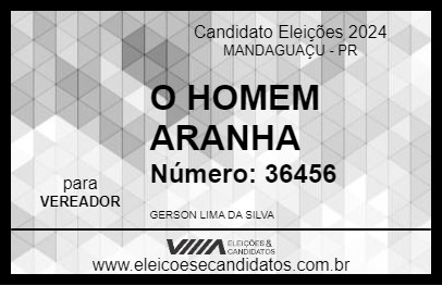 Candidato O HOMEM ARANHA 2024 - MANDAGUAÇU - Eleições