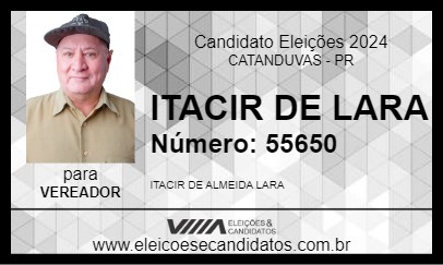 Candidato ITACIR DE LARA 2024 - CATANDUVAS - Eleições