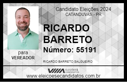 Candidato RICARDO BARRETO 2024 - CATANDUVAS - Eleições