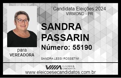 Candidato SANDRA PASSARIN 2024 - VIRMOND - Eleições