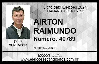 Candidato AIRTON RAIMUNDO 2024 - DIAMANTE DO SUL - Eleições