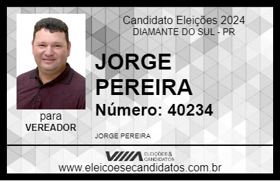 Candidato JORGE PEREIRA 2024 - DIAMANTE DO SUL - Eleições