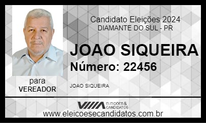 Candidato JOAO SIQUEIRA 2024 - DIAMANTE DO SUL - Eleições