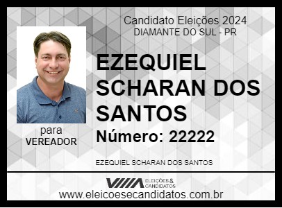 Candidato EZEQUIEL SCHARAN DOS SANTOS 2024 - DIAMANTE DO SUL - Eleições