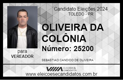 Candidato OLIVEIRA DA COLÔNIA 2024 - TOLEDO - Eleições