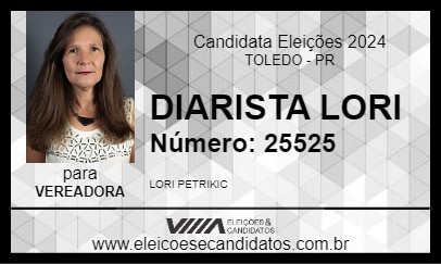 Candidato DIARISTA LORI 2024 - TOLEDO - Eleições