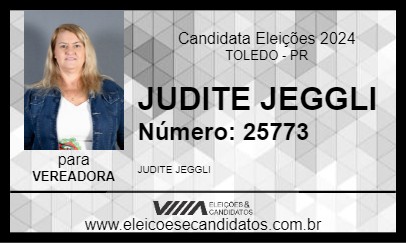 Candidato JUDITE JEGGLI 2024 - TOLEDO - Eleições