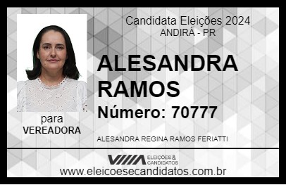 Candidato ALESANDRA RAMOS 2024 - ANDIRÁ - Eleições