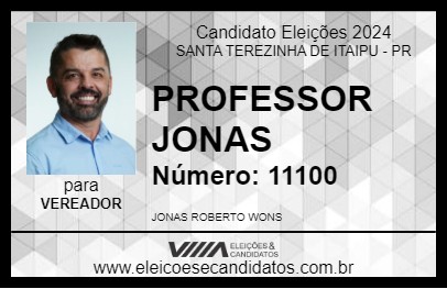 Candidato PROFESSOR JONAS 2024 - SANTA TEREZINHA DE ITAIPU - Eleições