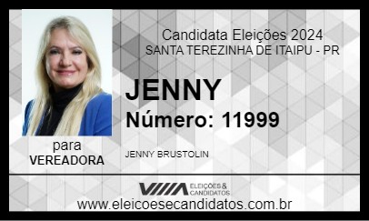 Candidato JENNY 2024 - SANTA TEREZINHA DE ITAIPU - Eleições