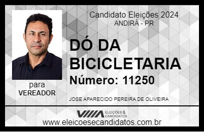 Candidato DÓ DA BICICLETARIA 2024 - ANDIRÁ - Eleições