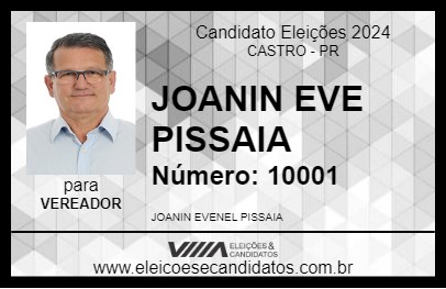 Candidato JOANIN EVE PISSAIA 2024 - CASTRO - Eleições